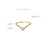 925 Sterling Silver Synthetic Pearl Open Ring for Women Wedding Jewelry