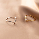 925 Sterling Silver Synthetic Pearl Open Ring for Women Wedding Jewelry