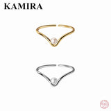 925 Sterling Silver Synthetic Pearl Open Ring for Women Wedding Jewelry
