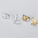 925 Silver Cuban Leaf Ear Clip Earrings No Piercing