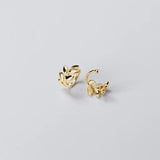 925 Silver Cuban Leaf Ear Clip Earrings No Piercing