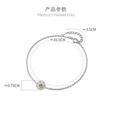925 Silver Daisy Bracelet for Women Wedding Gift