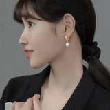 925 Vintage Baroque Pearl Earrings for Women Party Jewelry