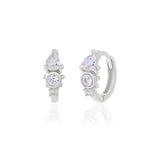 925 Silver Gothic CZ Round Hoop Earrings Women Party Vintage Jewelry