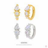 925 Silver Gothic CZ Round Hoop Earrings Women Party Vintage Jewelry