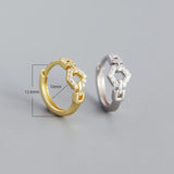 925 Silver Gothic Ear Chain Circle Hoop Earrings Women Party Punk Cuban