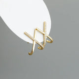 925 Silver Gothic Cross X Stud Earrings with Zircon