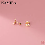 925 Silver Gothic Hollow Butterfly Stud Earrings