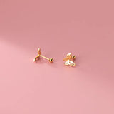 925 Silver Gothic Hollow Butterfly Stud Earrings