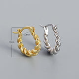 925 Silver Gothic Punk Ear Buckle Huggie Earrings Vintage Jewelry Gift