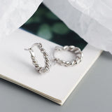 925 Silver Gothic Punk Ear Buckle Huggie Earrings Vintage Jewelry Gift