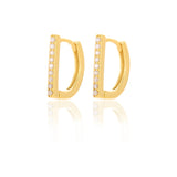 925 Silver Gothic Letter D Zircon Hoop Earrings for Women Teen Party