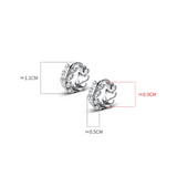 925 Silver CZ Zircon Leaf Huggie Hoop Earrings for Women