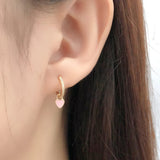 925 Silver Red Enamel Heart Drop Earrings for Women Teen Charms
