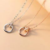 925 Silver Wave Circle Necklace for Women Collarbone Chain