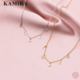 925 Silver LOVE Zircon Chain Necklace Wedding Choker Jewelry