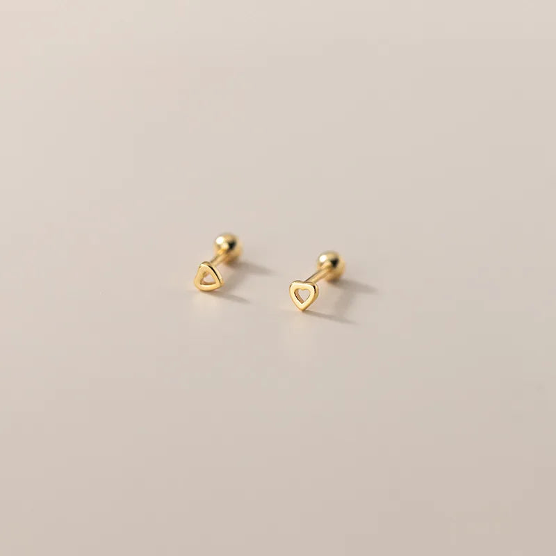 925 Silver Star Heart Square Beads Stud Earrings Women Teen Jewelry Gift