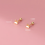 925 Silver Butterfly Stud Earrings Spiral Bead Romantic Piercing Jewelry