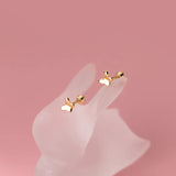 925 Silver Butterfly Stud Earrings Spiral Bead Romantic Piercing Jewelry