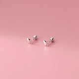 925 Silver Butterfly Stud Earrings Spiral Bead Romantic Piercing Jewelry