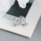 925 Silver Cuban Hugging Hoop Earrings for Women Men Party Jewelry