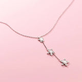 925 Silver Gothic Star Flower Necklace for Women