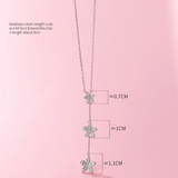 925 Silver Gothic Star Flower Necklace for Women