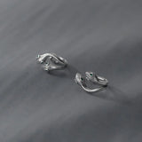 925 Silver Punk Snake Ear Clip Earrings Gothic