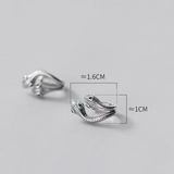925 Silver Punk Snake Ear Clip Earrings Gothic