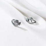 925 Silver Punk Snake Ear Clip Earrings Gothic