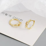 925 Silver Zircon Chain Huggie Hoop Earrings for Party