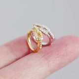 925 Silver Zircon Chain Huggie Hoop Earrings for Party