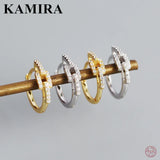 925 Silver Zircon Chain Huggie Hoop Earrings for Party