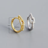925 Silver Zircon Chain Huggie Hoop Earrings for Party
