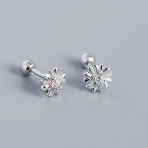 925 Silver Retro Zircon Spiral Earrings for Party