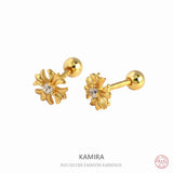 925 Silver Retro Zircon Spiral Earrings for Party