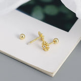 925 Silver Retro Zircon Spiral Earrings for Party