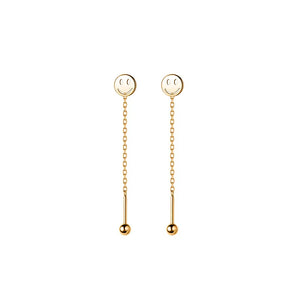 925 Silver Punk Smiley Tassel Earrings Gothic Unique Jewelry