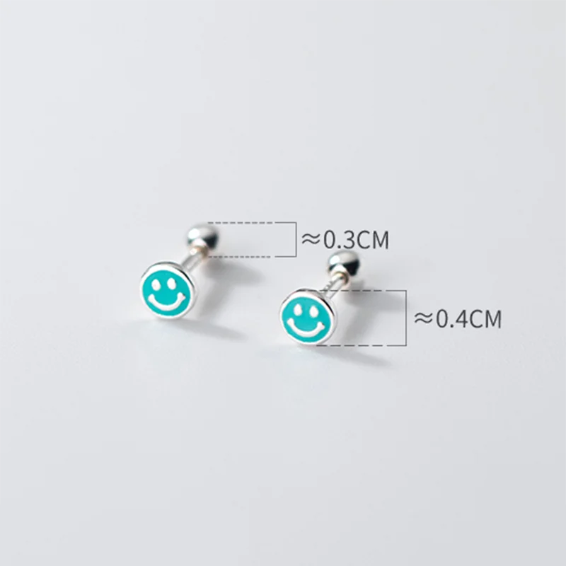 925 Silver Happy Spiral Stud Earrings for Women
