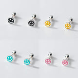 925 Silver Happy Spiral Stud Earrings for Women