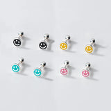 925 Silver Happy Spiral Stud Earrings for Women