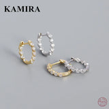 925 Silver Retro Goth Zircon Circle Hoop Earrings for Women