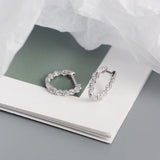 925 Silver Retro Goth Zircon Circle Hoop Earrings for Women