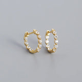925 Silver Retro Goth Zircon Circle Hoop Earrings for Women