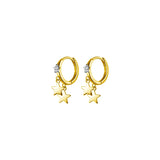 925 Silver Zircon Star Tassel Stud Earrings Birthday Gothic Jewelry