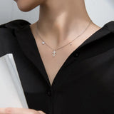 925 Silver Heart Cross Pendant Necklace for Women, Bohemian Jewelry Gift