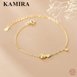 925 Silver Rose Flower Heart Bracelet for Women Party Fine Jewelry Gift