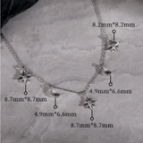 925 Silver Zircon Star Moon Necklace for Women