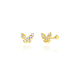 925 Silver Butterfly Zircon Earrings