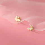 925 Silver Butterfly Zircon Earrings